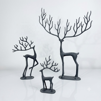 Ornements créatifs en fonte d'aluminium en forme d'elk, modernes, noirs et blancs, taille personnalisée, décoration de Noël, décoration d'intérieur, directement de l'usine