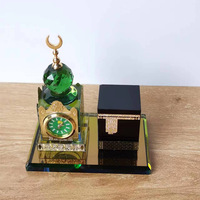 Modèle d'architecture de mosquée en cristal, bâtiment islamique, figurines de collection, souvenirs, décoration de véhicule, décoration de table pour la maison