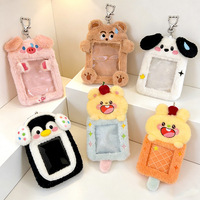 Llavero Personalizado con Soporte para Photocard de Peluche, Lindo y Suave, para Tarjetas de Identificación, Protector de Tarjetas con Diseño Kawaii de Dibujos Animados, Kpop