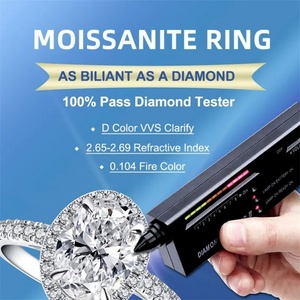 Tianyu fabricant de bijoux plaqué or blanc 18 carats 925 en argent Sterling mariage coupe ovale Moissanite bagues de fiançailles pour les femmes - Product Image 4