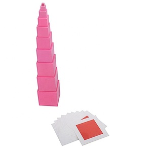 Juguete educativo Montessori para bebés, Material sensorial para la primera infancia, torre rosa - Product Image 3