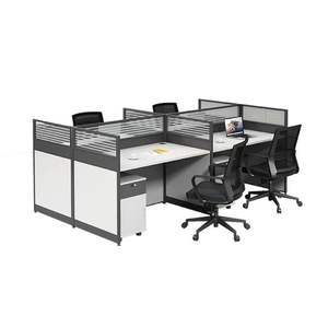 Escritorio de Oficina Comercial Resistente con Gabinete de Almacenamiento, Mesa de Computadora de Madera con un Solo Asiento, Estación de Trabajo Moderna para Personal, Garantía de 3 Años - Product Image 2
