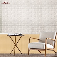 Fabricant d'autocollants muraux en mousse 3D, papier peint auto-adhésif en briques blanches de 4 mm, écologique, imperméable, anti-huile, décoration de chambre