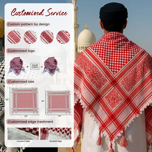Pañuelo Turbante Árabe de Algodón Jacquard Negro al por Mayor con Borlas Shemagh Keffiyeh para Hombres Musulmanes - Product Image 5