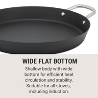 Nouvelle Arrivée Usine : Poêle à Paella en Acier Carbone Trempé 30/34/38/40cm, Sans Revêtement, Compatible Induction