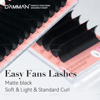 DAMMAN Easy Fans Extensions de cils 0.05 0.07 C D Curl Mix 8-18mm Auto Fanning Volume Cils Faux cils professionnels
