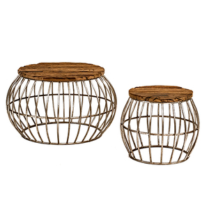 hot Selling Luxury Wooden Top Metal Iron <b>Wire</b> <b>Coffee</b> <b>Table</b> for Bedroom Round Shaped <b>Coffee</b> <b>Table</b> - Product Image 3