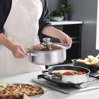 Happycooking Quirurg Set Peralatan Dapur Stainless Steel Harga Terbaik Panci Logam Baterai Panci untuk Memasak di Rumah