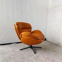 Salon bureau utilisation chaise longue pivotante Vintage en cuir véritable Aviation oeuf chaise Style rétro fauteuil pivotant inclinable