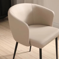 Fauteuil de style moderne VL avec siège en peluche, chaise de salle à manger rembourrée pour la maison, le salon, la chambre, les appartements, les hôtels, décorations en métal