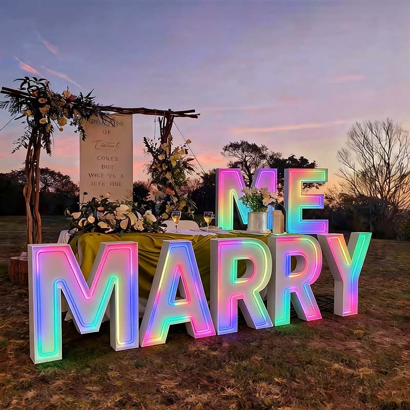 Panneau Lettres Lumineuses MARRY ME LED - Demande En Mariage Romantique Hodeffior