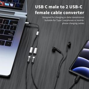 USB <strong>C</strong> Male to <strong>Double</strong> USB <strong>C</strong> Female Splitter Type <strong>C</strong> Hub for Gaming Handle Charger Powerbanks Adapter - Product Image 5