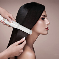 Pelurus dan pengeriting portabel, catokan rambut portabel tanpa kabel dapat diisi ulang, pelurus rambut dan pengeriting bepergian Mini berkualitas 2 in 1