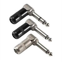 Connecteur audio mono mâle CE Akai à angle droit 1/4 (6,35 mm) à profil bas pour câble de raccordement haut-parleur et guitare