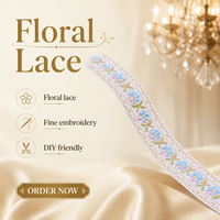 Ruban brodé jacquard floral vintage de 2,5 cm, style ethnique dégradé, pour sacs et chaussures, idéal pour la couture DIY faite à la main