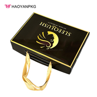 Coffret Cadeau Personnalisé de Luxe pour Perruques, Écologique et Portable, avec Ruban et Poignée, Boîte en Carton à Rabat pour Extensions de Cheveux