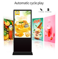 Kiosque d'affichage publicitaire LED couleur 55'' avec écran LCD, puces SMD, écran mobile vidéo pour centres commerciaux, vente au détail, support ODM, 3 ans, 450 cd/m²