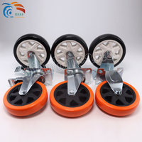 150mm PVC Orange rouge roulette pivotante chariot industriel 6 pouces roulettes robustes roulette humide