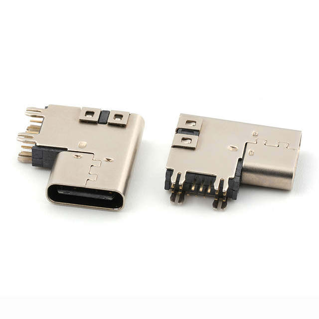 Side Insert Upright 14 Position USB C Type Female Connector USB SMT Charge Port Connector