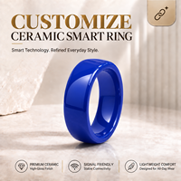 Bague connectée pour femmes en céramique, étanche, suivi de santé et de forme physique, logo personnalisé, vente en gros