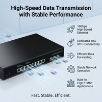 Switch géré 12 ports 10G avec 8 ports RJ45 10G et 4 ports SFP+ 10G, gestion web pour stockage NAS et station de travail