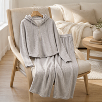 Ensemble sweat à capuche demi-zippé et pantalon large pour femme