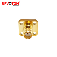 Connecteurs coaxiaux coaxiaux RF 50 ohms SMA Edge SMA femelle Jack Socket 4 trous bride montage sur panneau Chasis connecteur