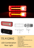 Feux arrière LED pour camions et remorques 10-30V, feux de stop, de frein, de clignotant, de recul et de positionnement tout-en-un, pour camions lourds