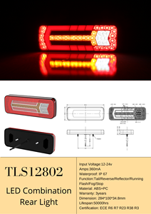 Đèn hậu xe tải LED 10-30V, tích hợp đèn phanh, xi nhan, đèn lùi, đèn chạy ban ngày, dành cho xe tải nặng - Product Image 3