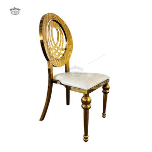 Silla de Boda Moderna de Lujo en Acero Inoxidable Dorado para Comedor, Sala de Estar, Eventos, Muebles Comerciales para Hoteles - Product Image 2