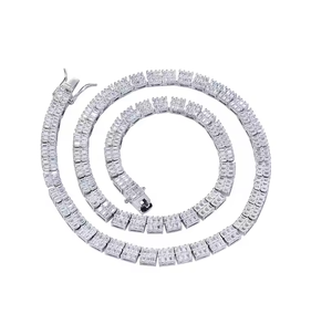 สร้อยคอเพชรโมอิสซาไนต์ทรงเหลี่ยมมรกต เครื่องประดับฮิปฮอป ความใสสูง หรูหรา แฟชั่นสำหรับทุกเพศ - Product Image 6