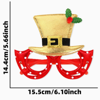 Gafas Decorativas con Diseño de Sombrero Rojo de Bayas para Navidad, Regalos Novedosos para Fiestas de Navidad, Accesorio de Disfraz para Cosplay