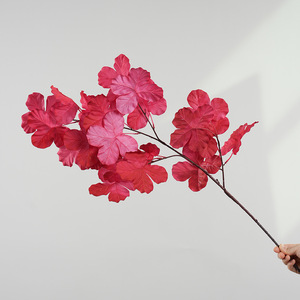 Feuilles d'érable artificielles Greenway, rouge orangé, PVC, plante entière, décorations de plafond pour mariage, décorations de fêtes et de festivals - Product Image 3