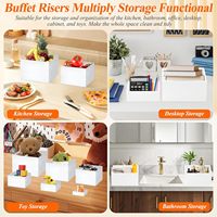 Lot de 10 présentoirs de buffet en acrylique blanc, mini supports pour signalétique alimentaire, boîtes gigognes cubiques à fond creux, 8 tailles (10"-3")