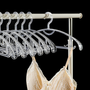 Acrylic Transparent <b>Clothes</b> Hanger Wide Shouldered Non Slip Hook Type For Clothing Store Drying <b>Rack</b> - Product Image 2