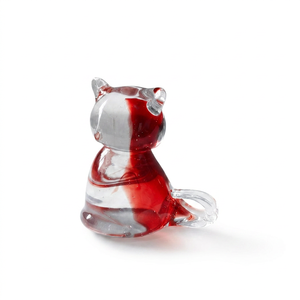 Handcrafted Murano Glass Bird Figurine Red <b>Clear</b> Portrait Art Deco Wedding Living Room Ornament Irregular Shape Single-Piece - Product Image 3