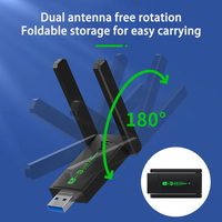 Adaptador USB 3.0 de 1300 Mbps con Bluetooth, Tarjeta de Red 2 en 1, Transmisor y Receptor para PC con Windows 10/11, Doble Banda 2.4G y 5Ghz