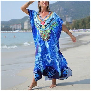 Women Clothing Casual African Print <strong>Kitenge</strong> Designs Traditional Dress Beach Dresses - Product Image 2