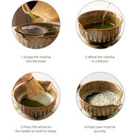 En stock, coffret cadeau de luxe personnalisé pour matcha, fouet en bambou écologique, bol en céramique pour matcha, ensemble de 6 pièces pour le thé matcha