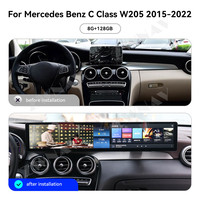 Écran radio de voiture Android 14 double 12,3 pouces ZWNAV pour Mercedes Benz Classe C W205 2015-2022, CarPlay sans fil, autoradio 4G
