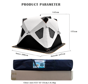 Tente de sauna d'hiver <span class=keywords><strong>pop</strong></span>-up à 4 couches, tente de pêche sur glace, tente de camping automatique, tente de pêche en plein air, 2 à 4 personnes, portable - Product Image 4