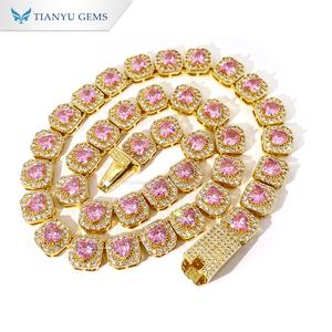 Collar de Tenis con Halo de Corazón de Lujo Tianyu, Estilo Hip Hop, Cadena de Moda con Circonita para Hombre y Mujer - Product Image 1