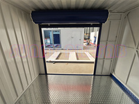Conteneur de stockage portable pliable de 20 pieds avec deux portes latérales roulantes et cloison séparatrice, empilable