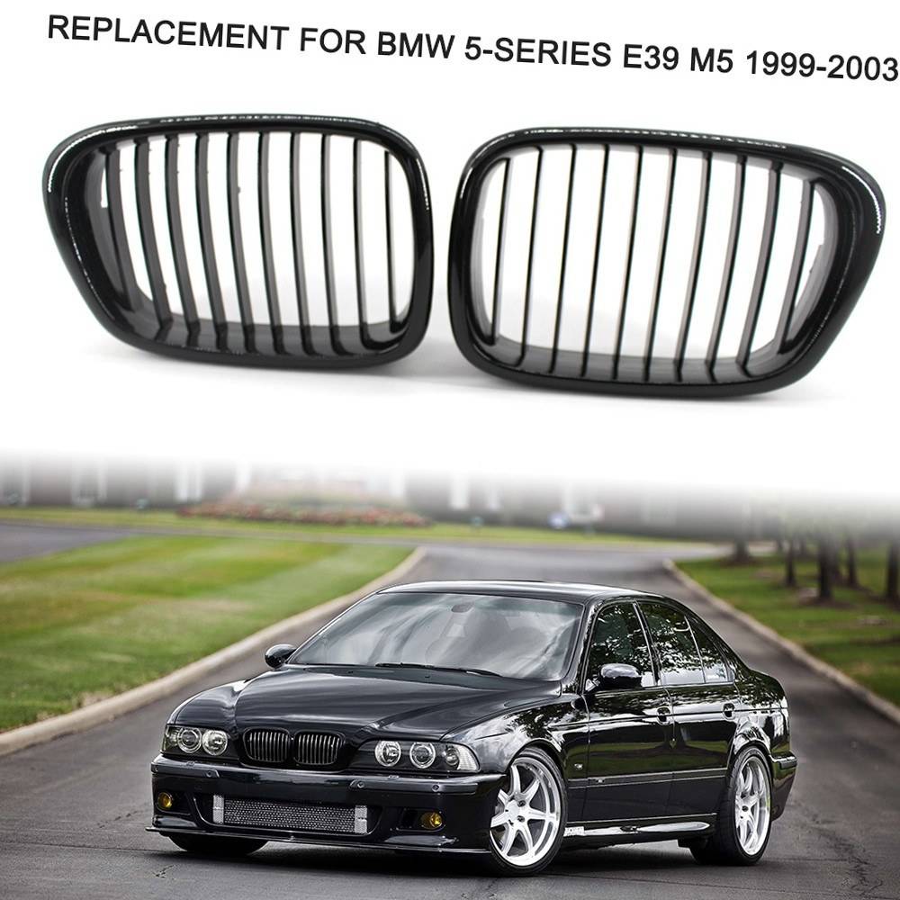 Pour BMW Série 5 E39 Berline Touring Calandre Haricot Grille Noir Brillant 95-04
