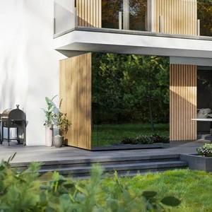 Moderna Cabina Sauna da Giardino, Sauna Esterna con Esterno <span class=keywords><strong>in</strong></span> <span class=keywords><strong>Legno</strong></span> e Specchio per il Benessere all'Aperto - Product Image 3