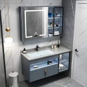 2022 новый белый шкаф для ванной комнаты мраморный современный твердый деревянный плавающий туалетный столик с двойной раковиной с зеркалом