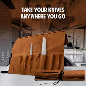 Échantillon gratuit sac de rangement culinaire cuisine couteaux en toile cirée sac de transport voyage Portable couteau de chasse sac rouleau Chef étui - Product Image 6