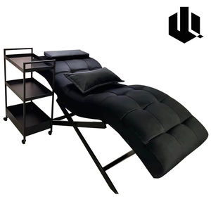 <span class=keywords><strong>Table</strong></span> <span class=keywords><strong>de</strong></span> technicien des cils incurvée <span class=keywords><strong>de</strong></span> luxe noire avec coussin en mousse à mémoire <span class=keywords><strong>de</strong></span> <span class=keywords><strong>forme</strong></span> pour salon <span class=keywords><strong>de</strong></span> beauté et spa - Product Image 1