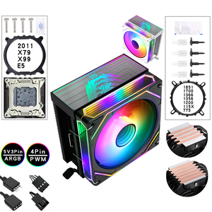 QiuzAim X79/X99/12th Generation 1700 Disipador de calor 4/6 Tubo de cobre 120mm Prisma ARGBcpu Ventilador 5v3 Pin PWM Silencioso AM4/1156/<span class=keywords><strong>i5</strong></span>/2011 - Product Image 1
