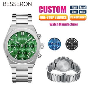 Hot Sale <b>Men's</b> Quartz Chronograph <b>Watch</b> Stainless Steel Alloy 5 Bar Water Resistant Luxury Customizable Fashion Business Modern - Product Image 1